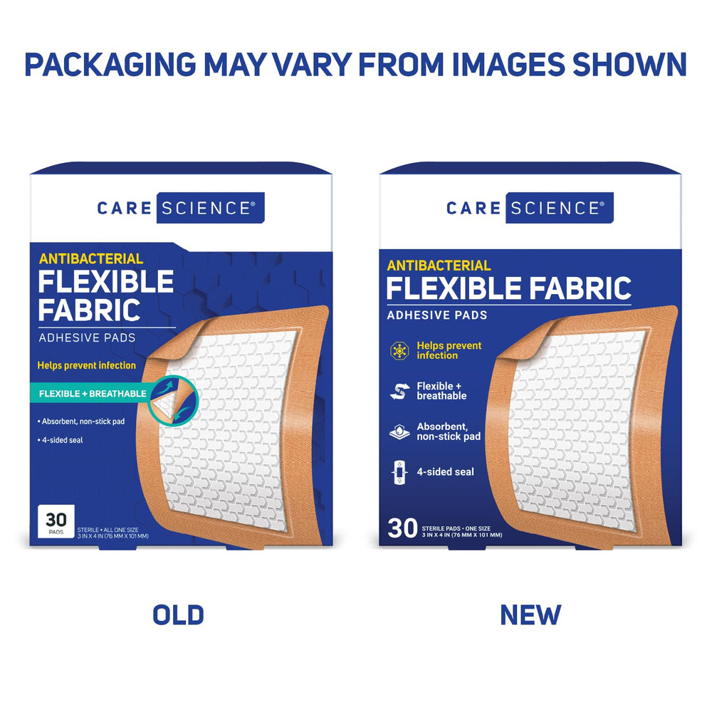 Care Science extra-large bandage in pack keeps wounds clean.