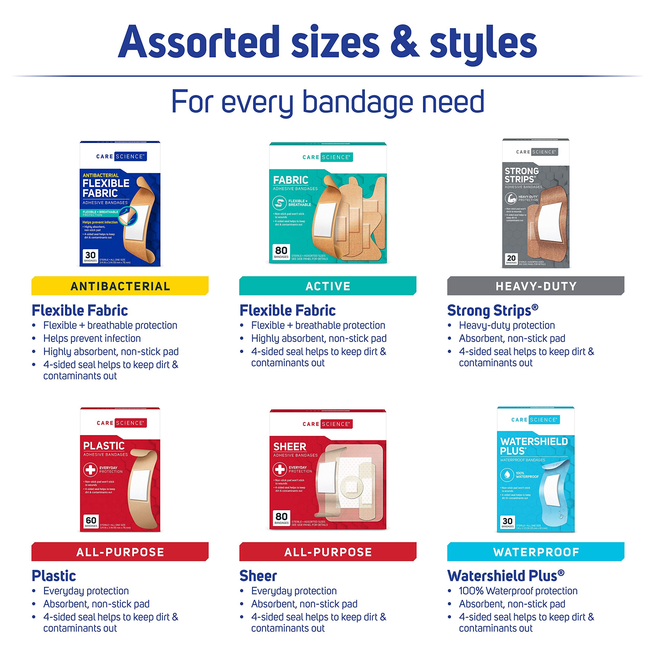 Care Science Variety Bandages Pack active bandages for fast-moving activities