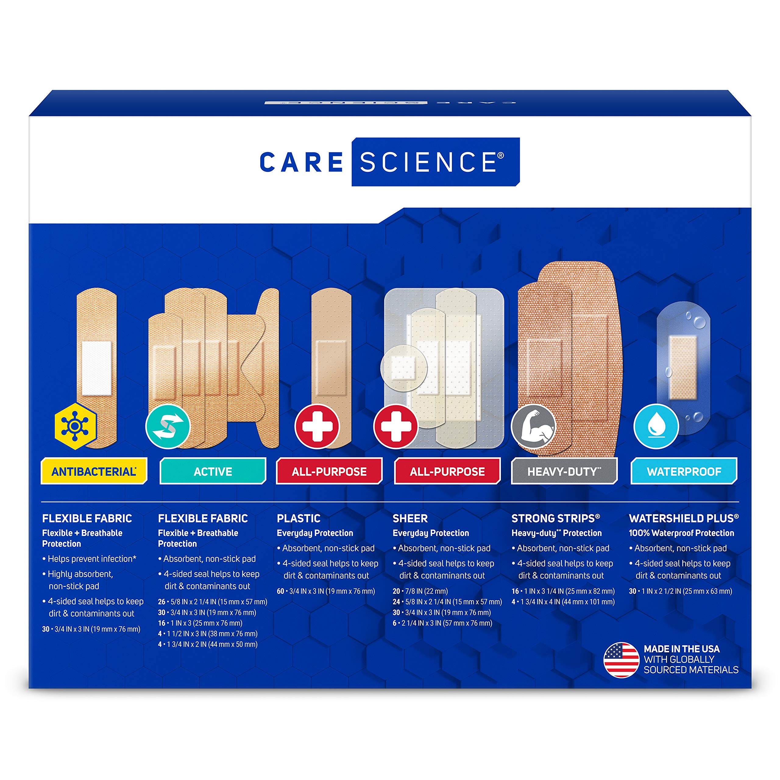 Care Science Variety Bandages Pack breathable fabric for comfortable wear