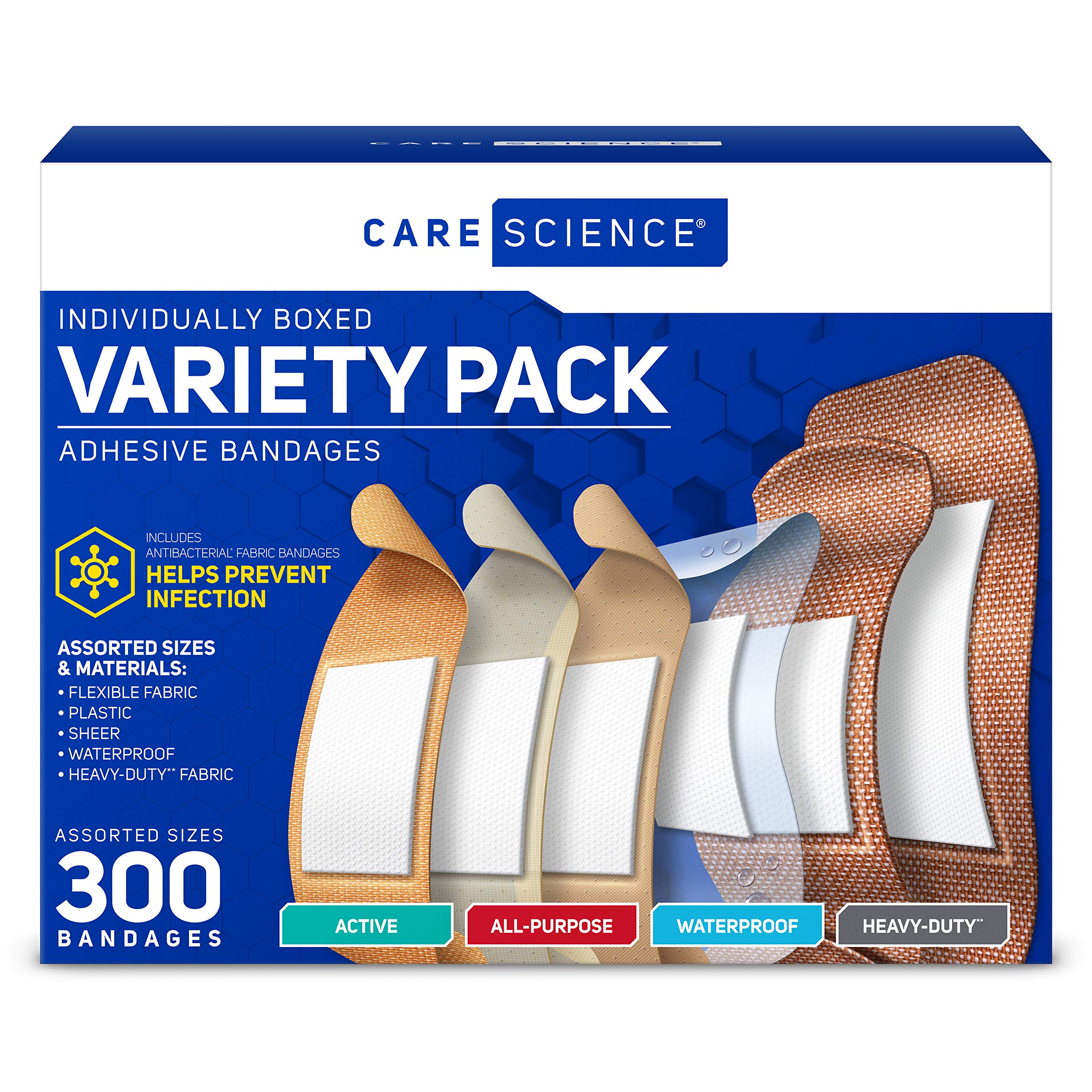 Care Science Variety Bandages Pack closeup of soft, flexible fabric for comfort