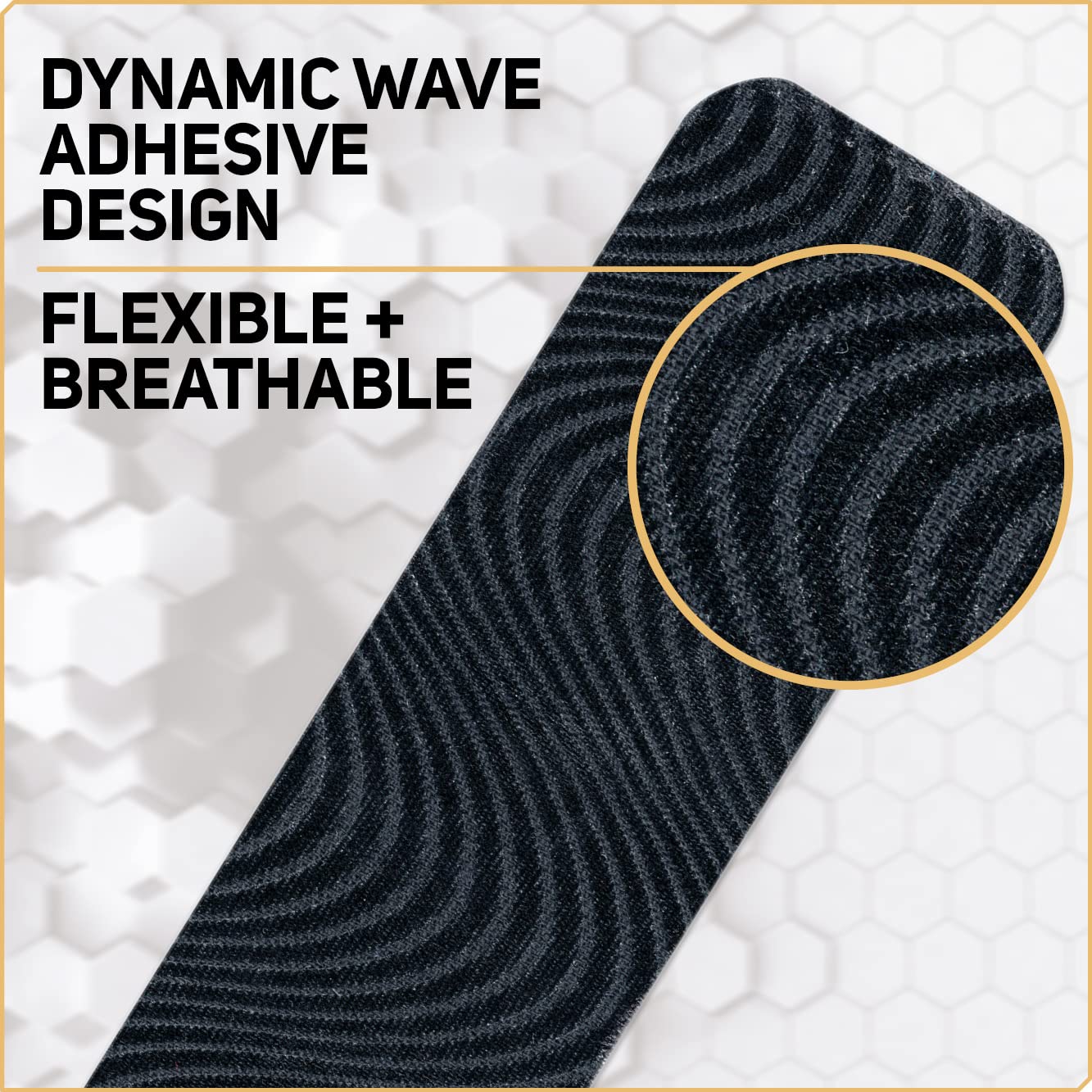 Care Science waterproof kinesiology tape pre-cut rounded corners stay securely in place