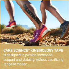 Care Science waterproof kinesiology tape on shoulder for joint stability