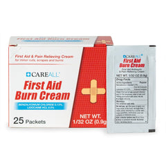 CareAll first-aid burn cream foil packet for portable minor burn relief