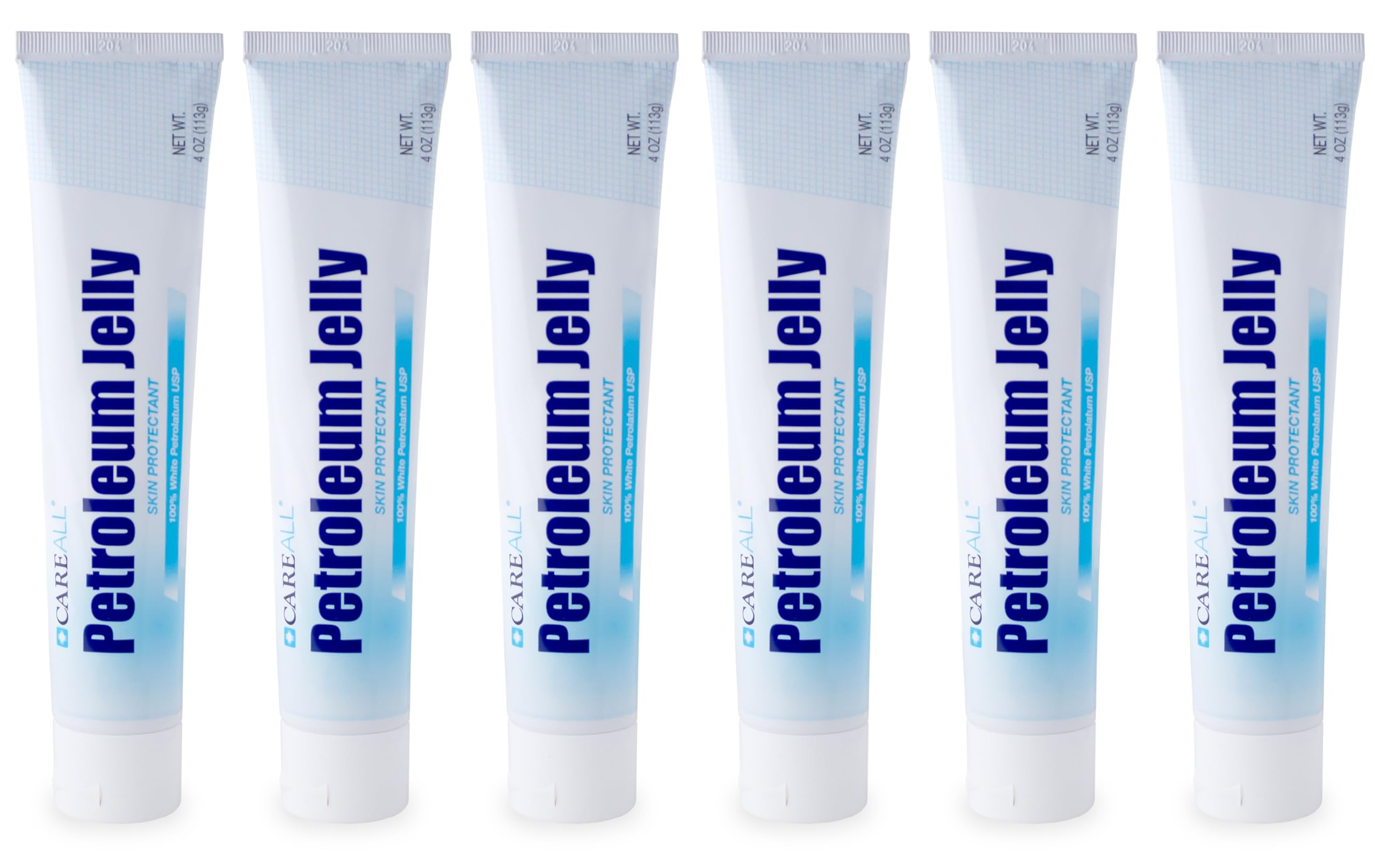 CareAll petroleum jelly 4oz tube for everyday dry skin relief.