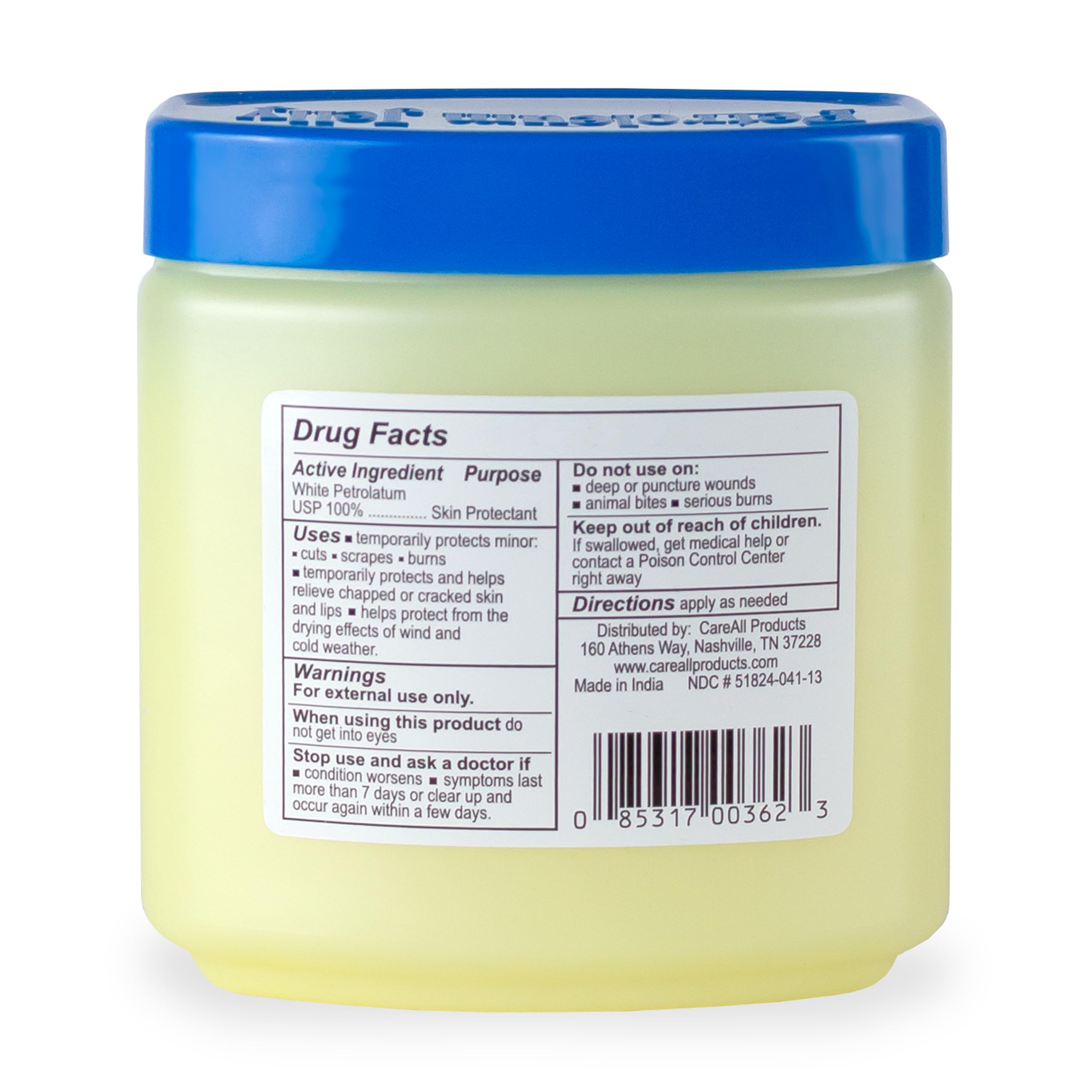 CareAll Petroleum Jelly suitable for all ages and family use.