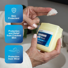 CareAll Petroleum Jelly label close-up, fragrance-free formula for sensitive skin.