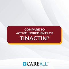 CareAll Tolnaftate cream label highlights 1% tolnaftate for antifungal use.