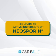 CareAll ointment label shows active ingredients for infection prevention use.
