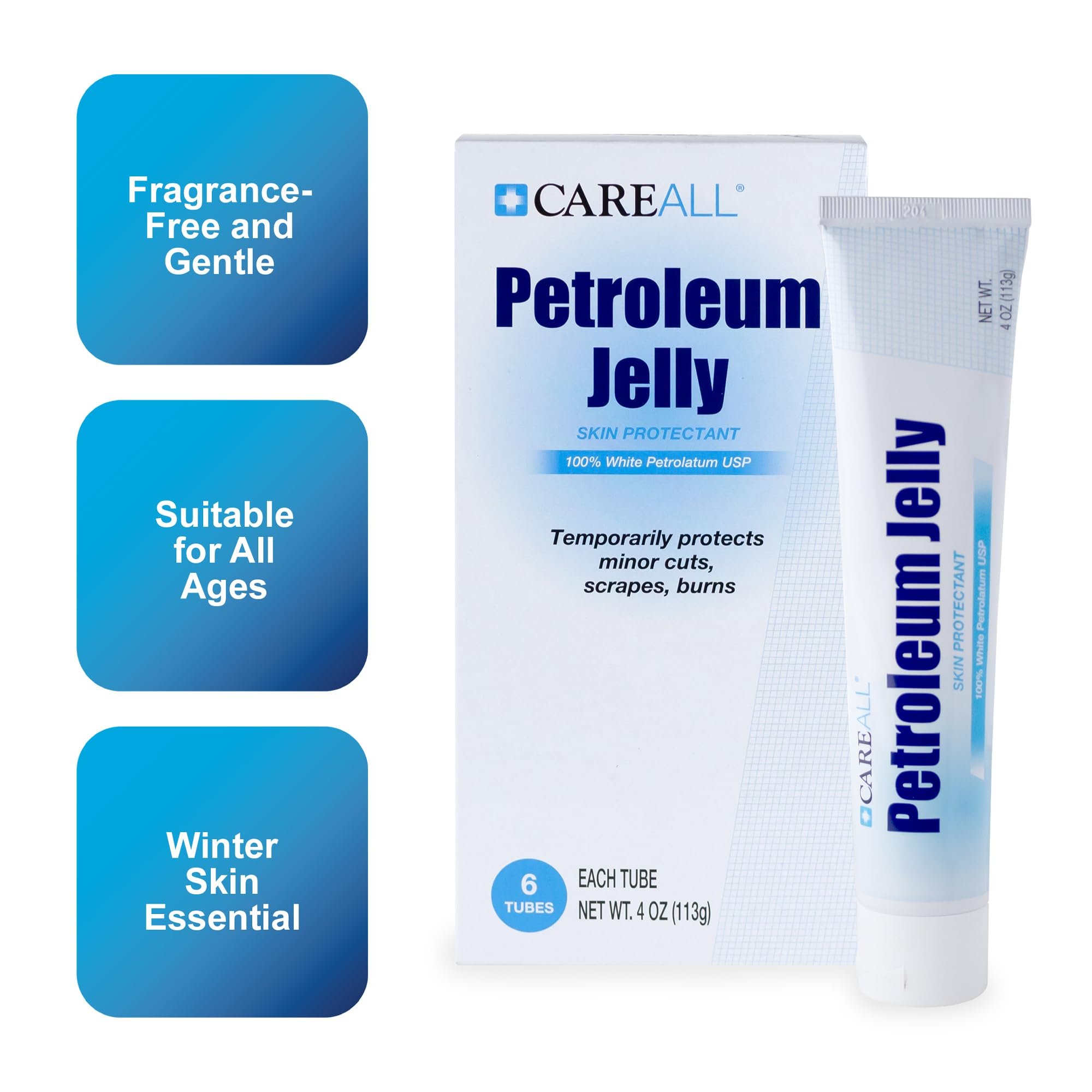 CareAll unscented petrolatum USP product image showing fragrance-free protection.