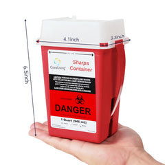 CARELIVING Sharps Container puncture-resistant plastic protects during transport.