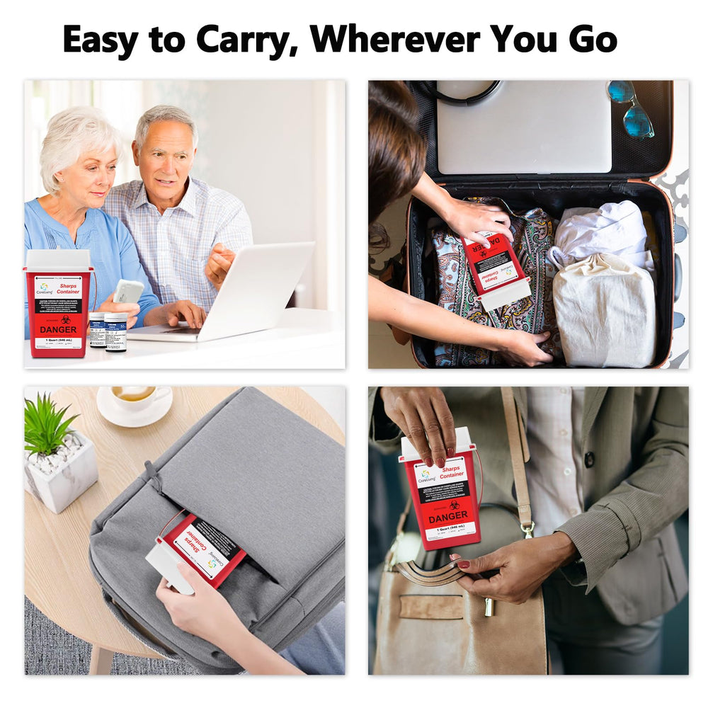 CARELIVING Sharps Container three-pack provides value for homes and trips.