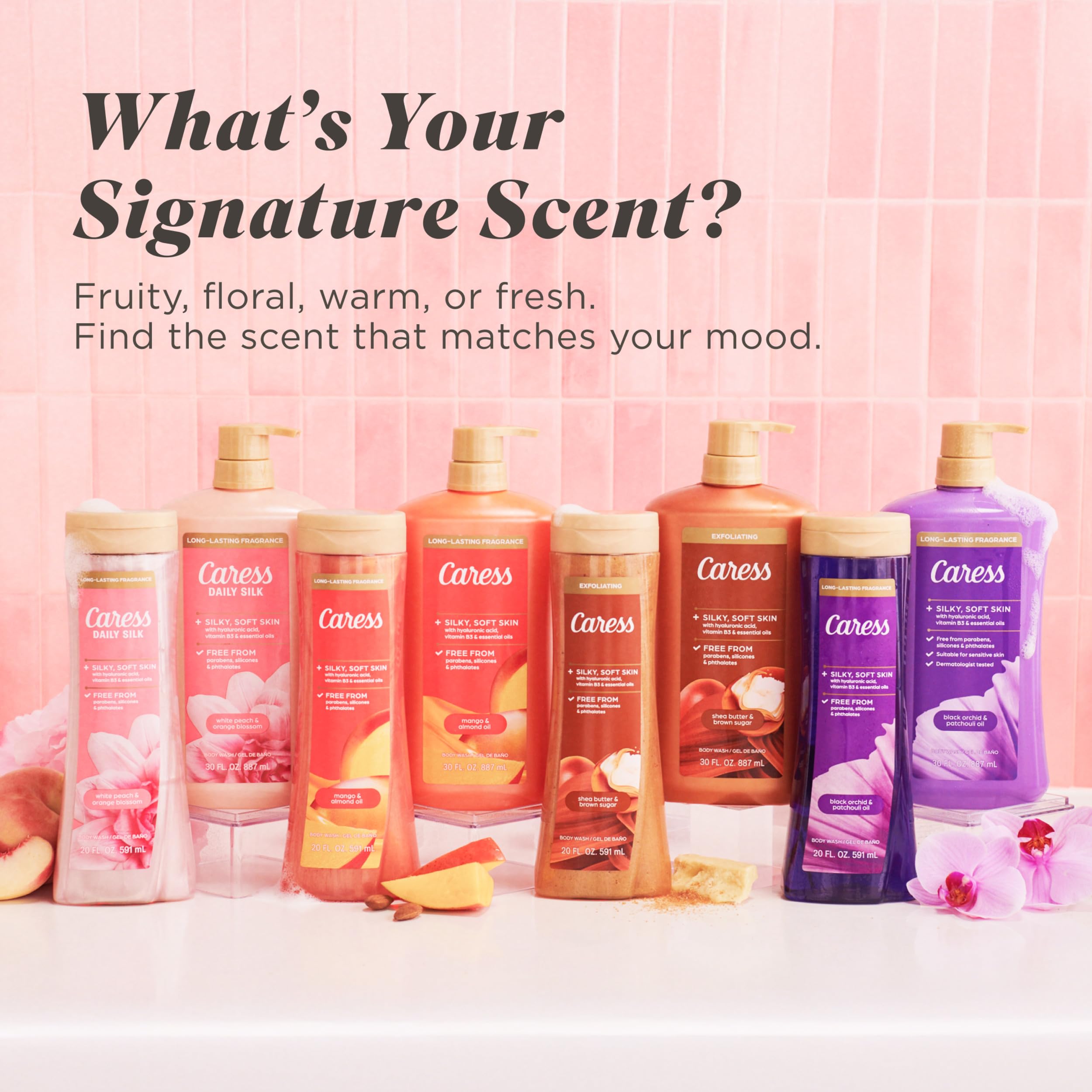 Caress leaves skin looking radiant and smooth after use