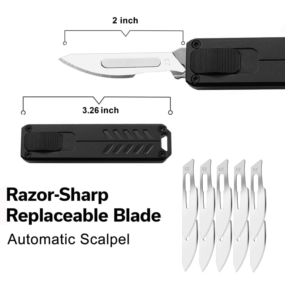 Caressolove packaging beside knife to showcase included blades.