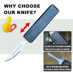 Caressolove safety black box cutter close-up demonstrates secure deployment.
