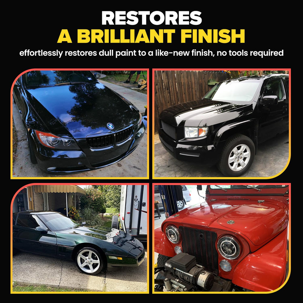 Carfidant Scratch Remover before-after showing scratch reduction and gloss