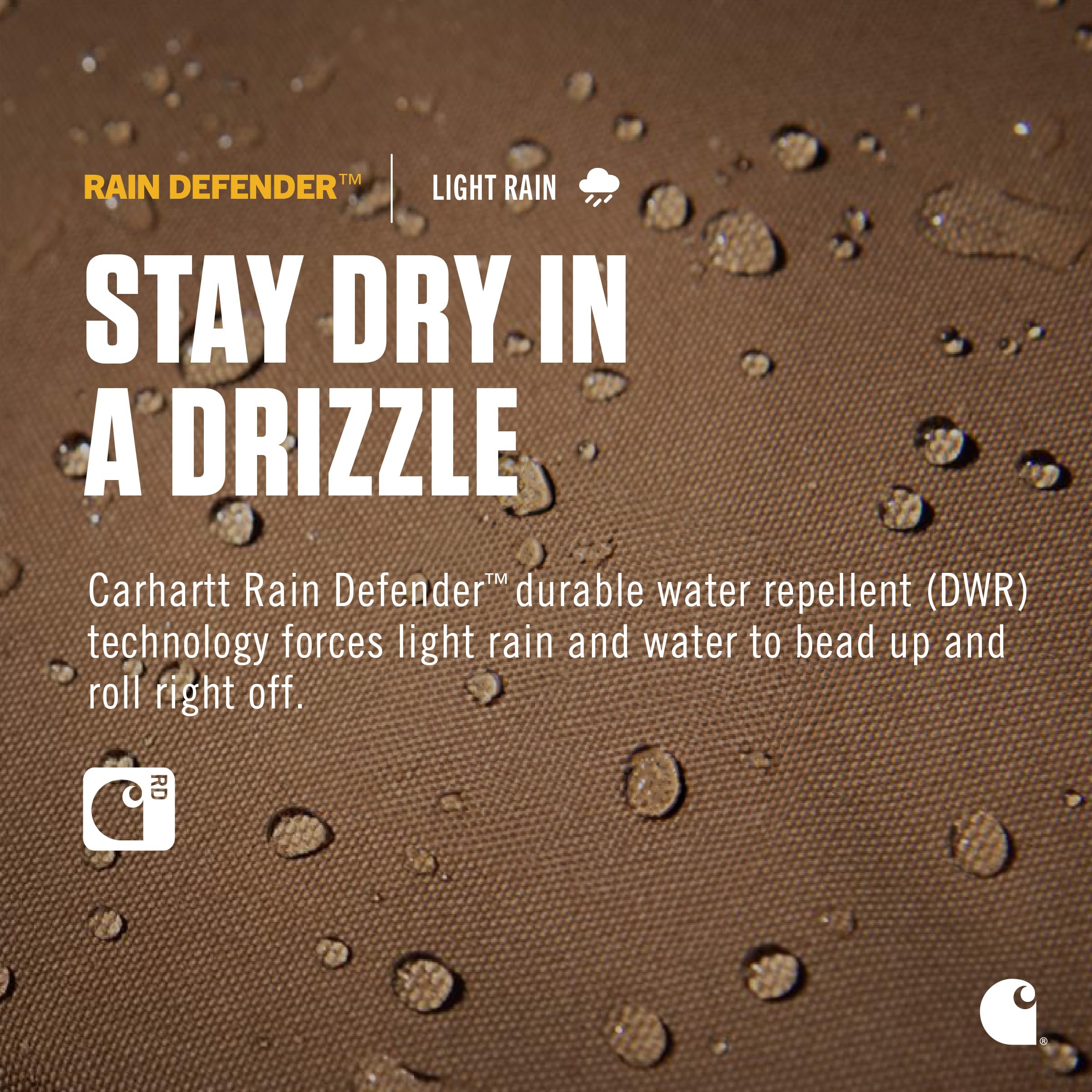 Carhartt durable travel kit exterior with Rain Defender coating suggests water resistance.