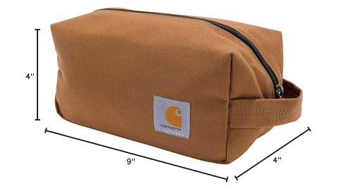 Carhartt durable travel kit water-resistant base demonstrates reinforced bottom durability.