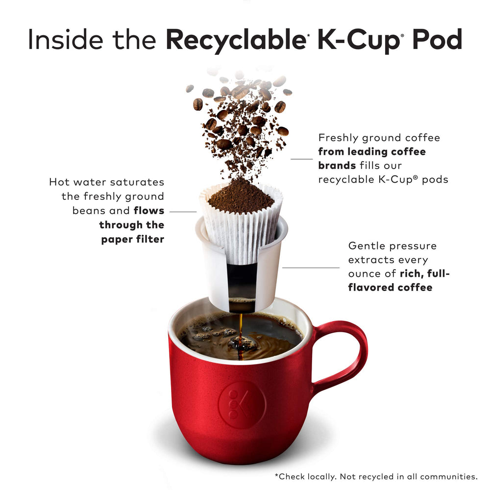 Steaming cup of Caribou Blend Decaf with a smooth aroma