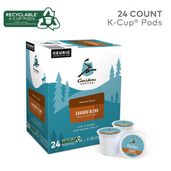 Caribou Coffee Caribou Blend pack shot shows 24-count convenience for Keurig brewers