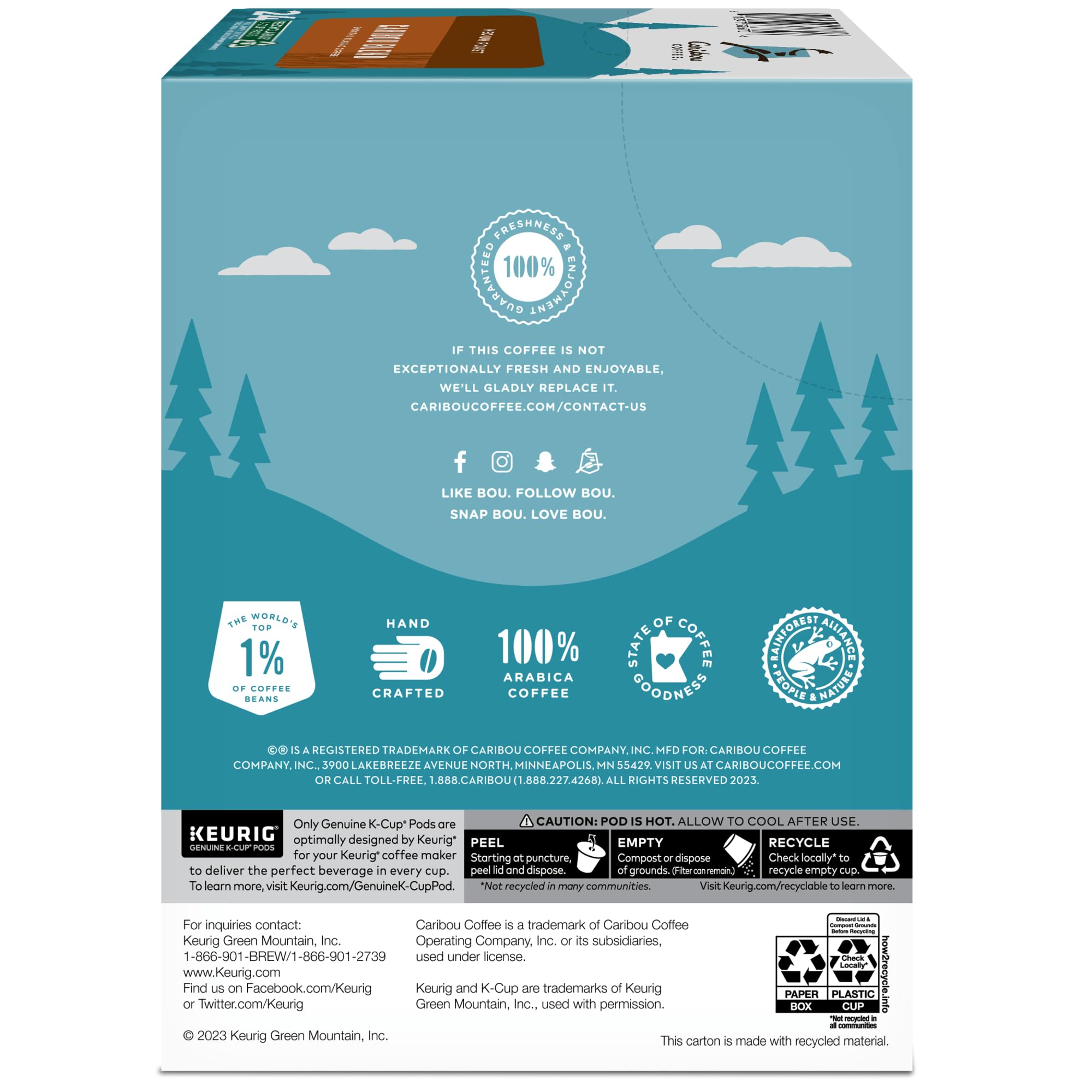 Caribou Coffee Caribou Blend medium roast close-up appearance