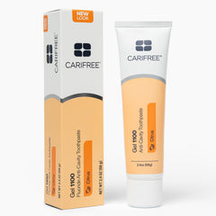 Close-up of CariFree Gel 1100 citrus texture showing smooth, nano-hydroxyapatite.