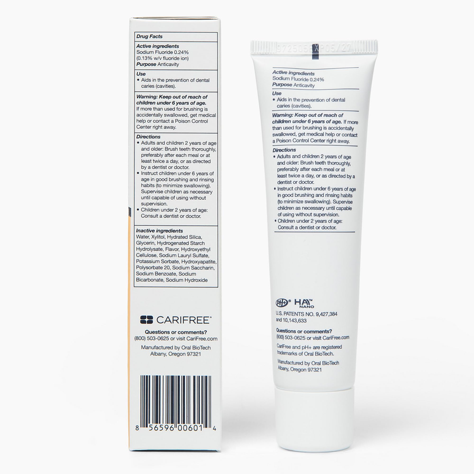 CariFree Gel 1100 citrus toothpaste being spread on a toothbrush for daily use.