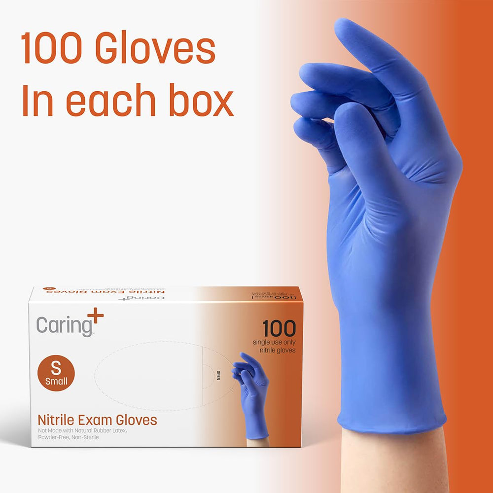 Caring nitrile gloves chemical resistant suitable for cleaning and handling chemicals.