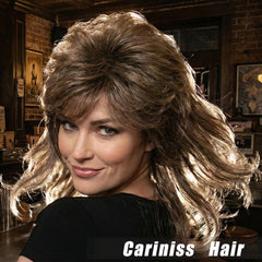 Cariniss wig with heat-resistant fiber for low-heat styling.