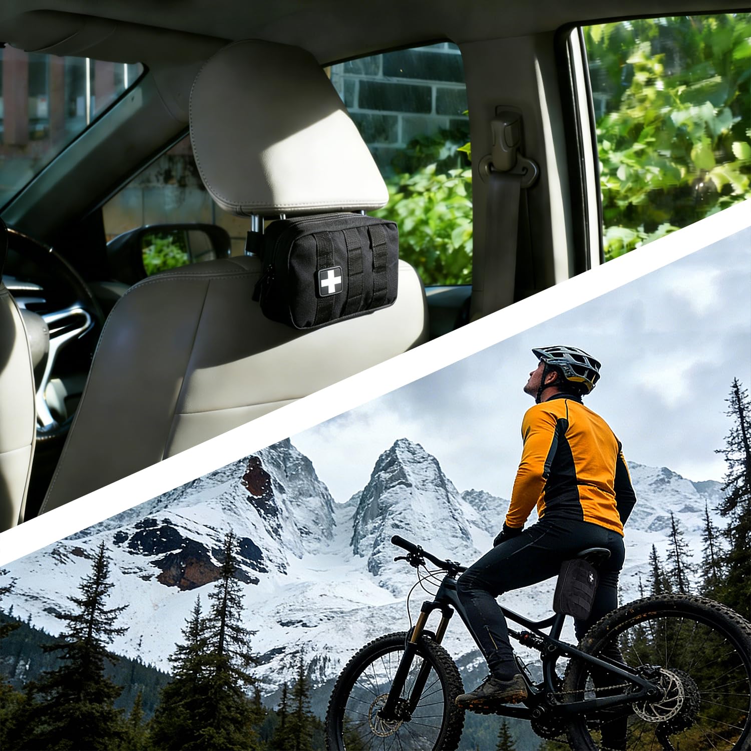 Carlebben EMT Pouch securely attaches to belt, backpack, or bike.