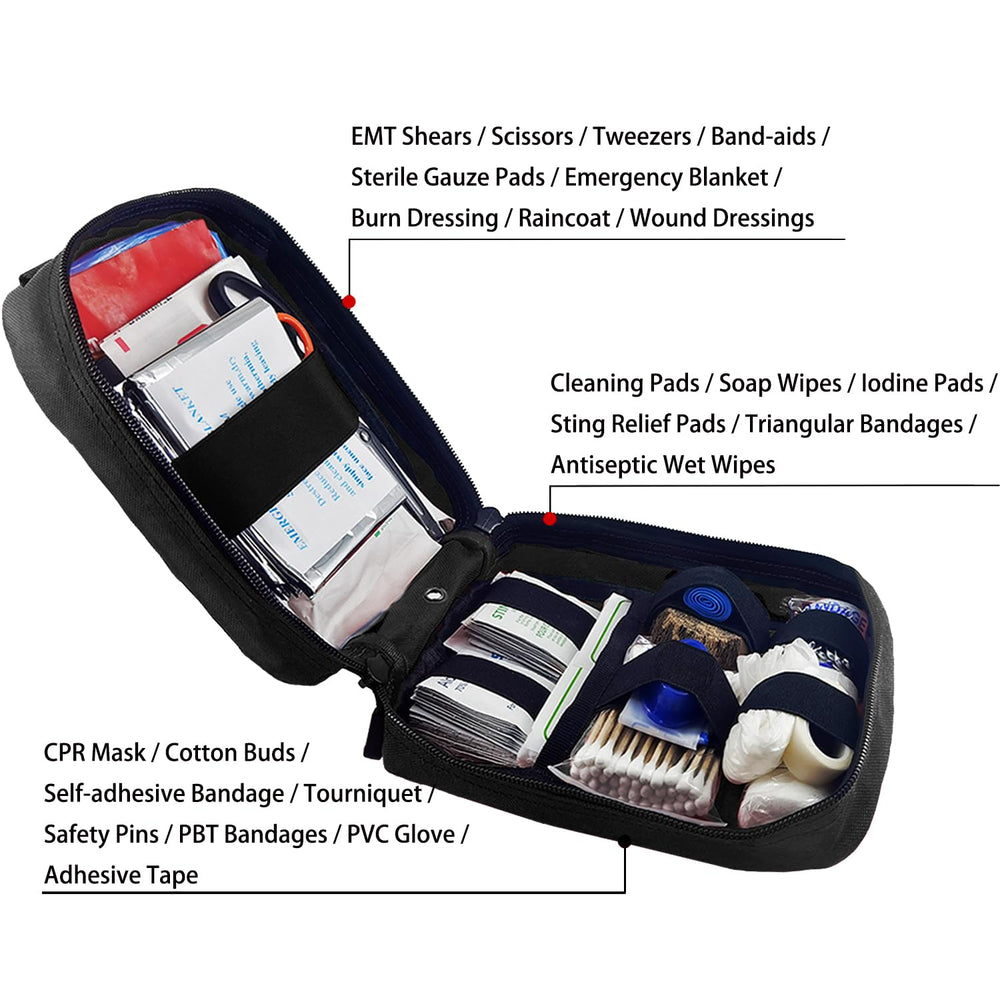 Carlebben EMT Pouch silent two-way zipper for smooth operation.