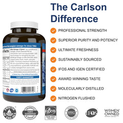Close-up of Carlson Elite Omega-3 Gems softgels for easy swallowing