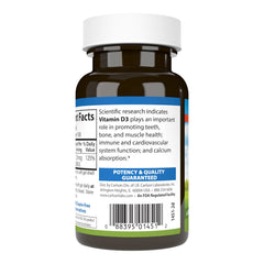 Closeup of Carlson D3 softgel capsules highlighting potency.