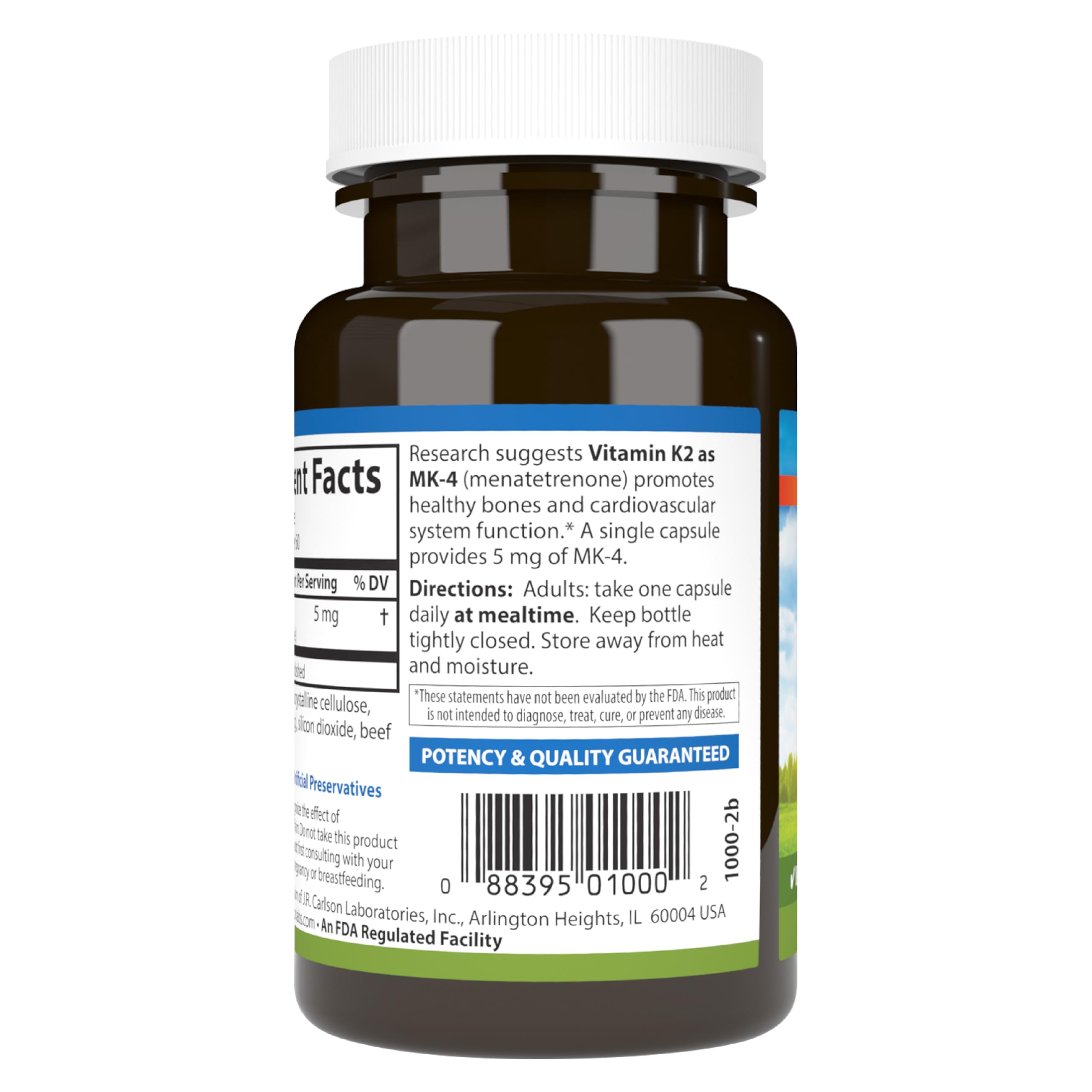 Carlson Vitamin K2 MK-4 summer delivery note reminds careful handling during transit