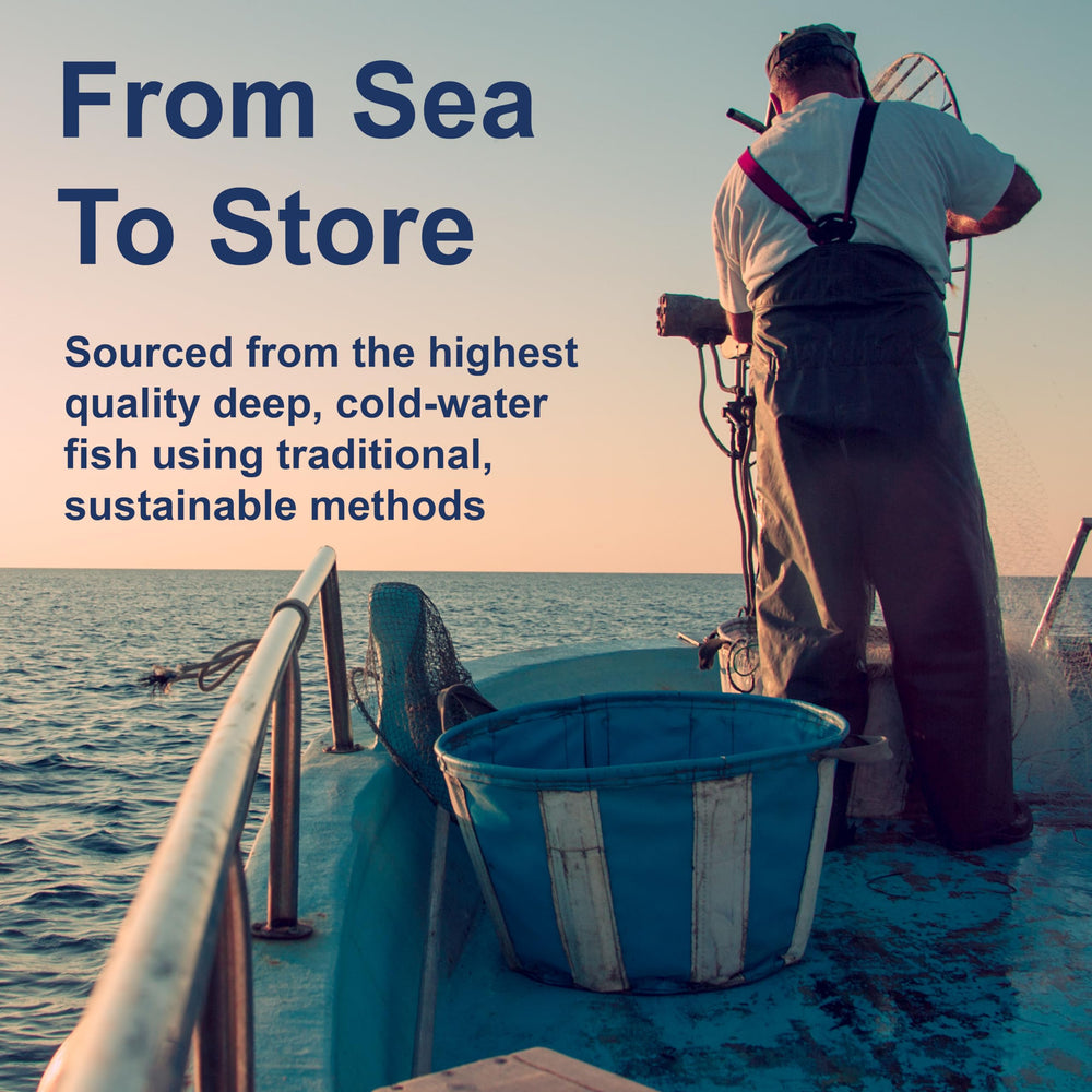 Wild-caught sustainably sourced Carlson Omega-3 source