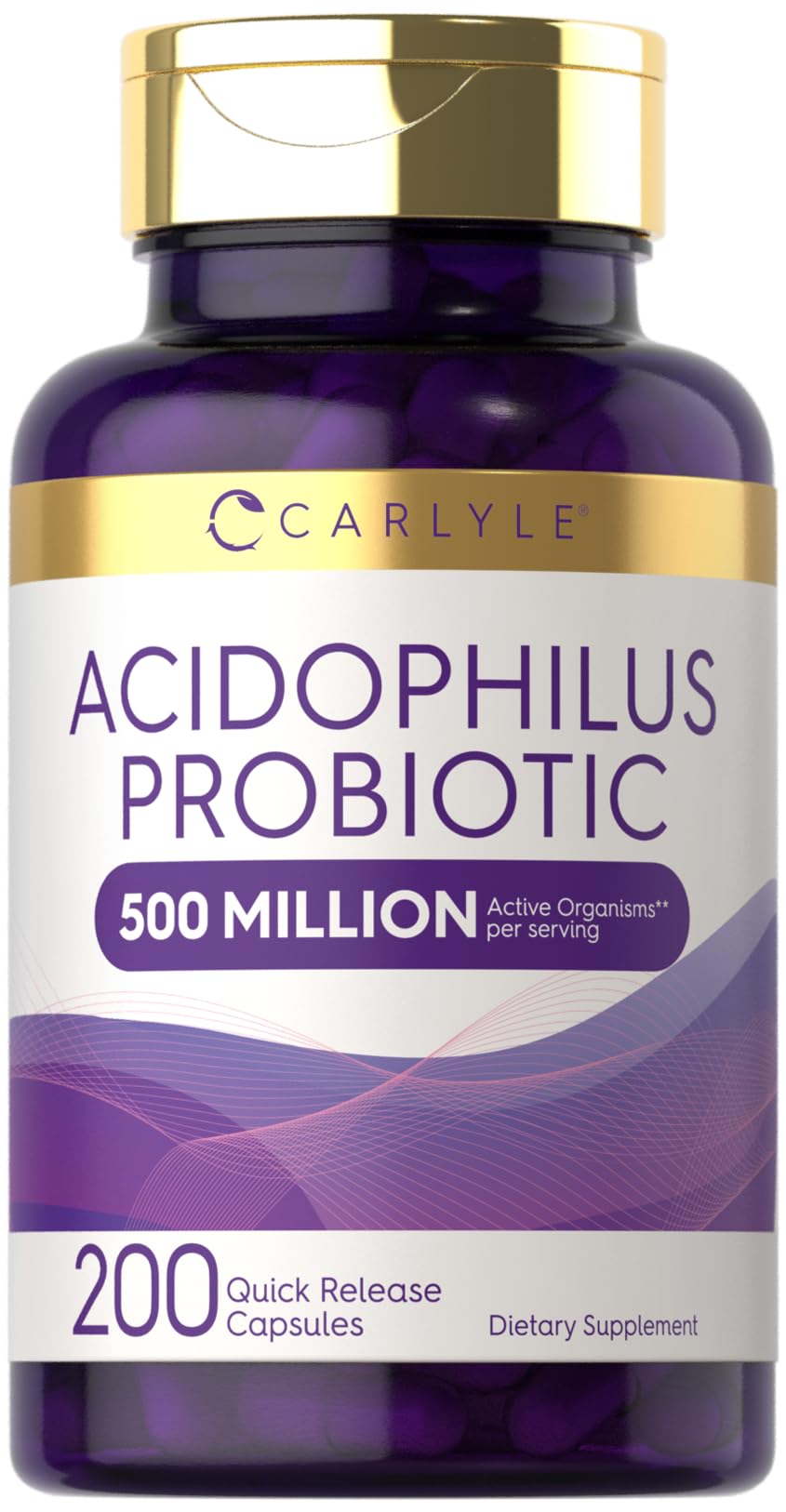 Carlyle Acidophilus bottle front for easy daily probiotic support