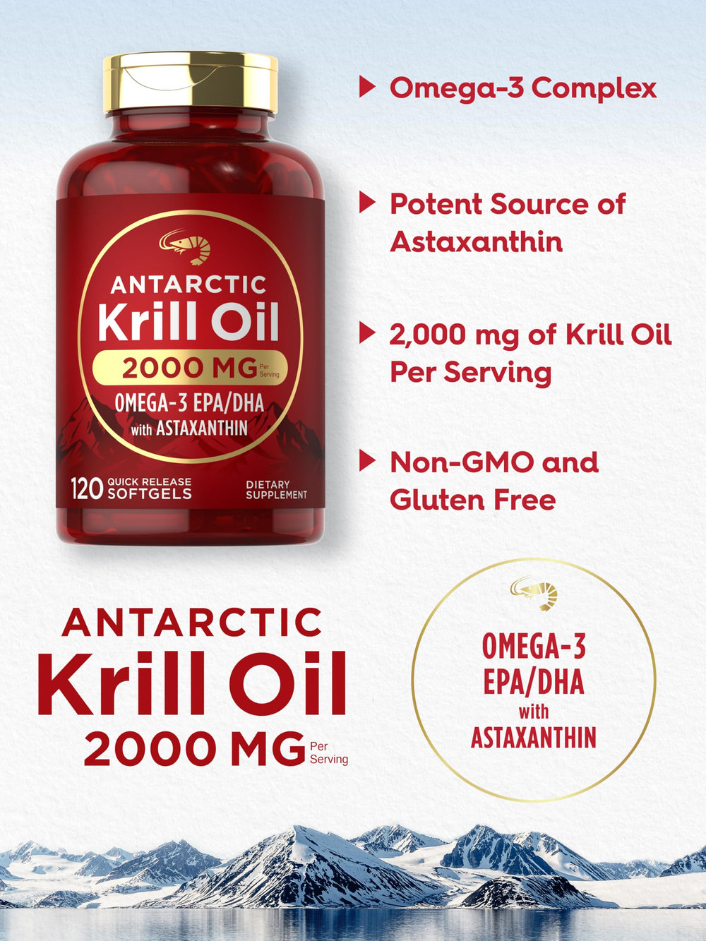 Carlyle Antarctic Krill Oil packaging with bottle and label.