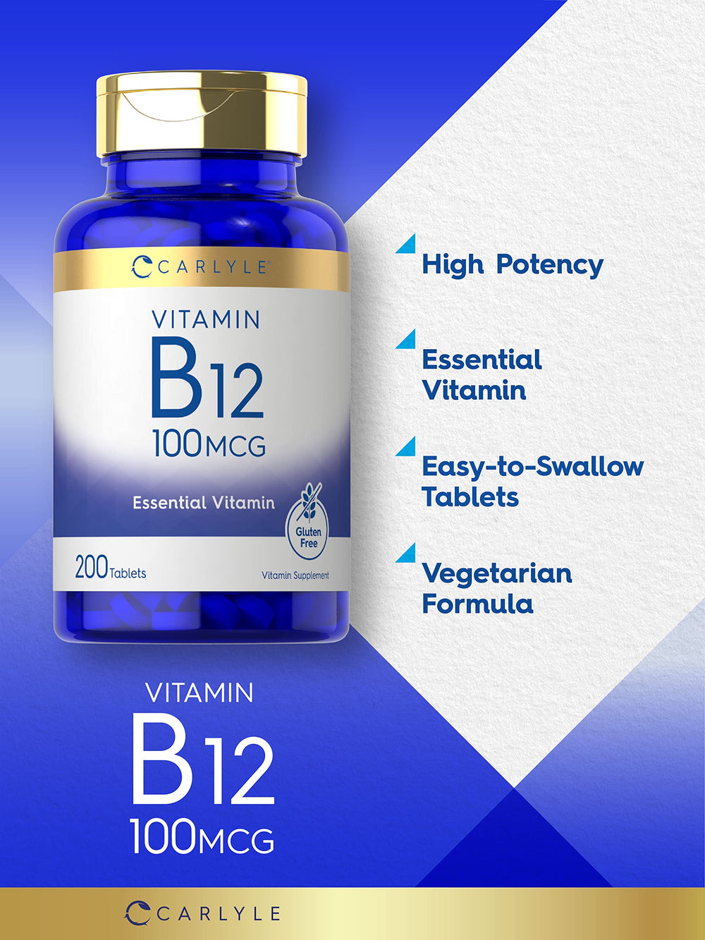 Carlyle B12 vegan formula label on bottle