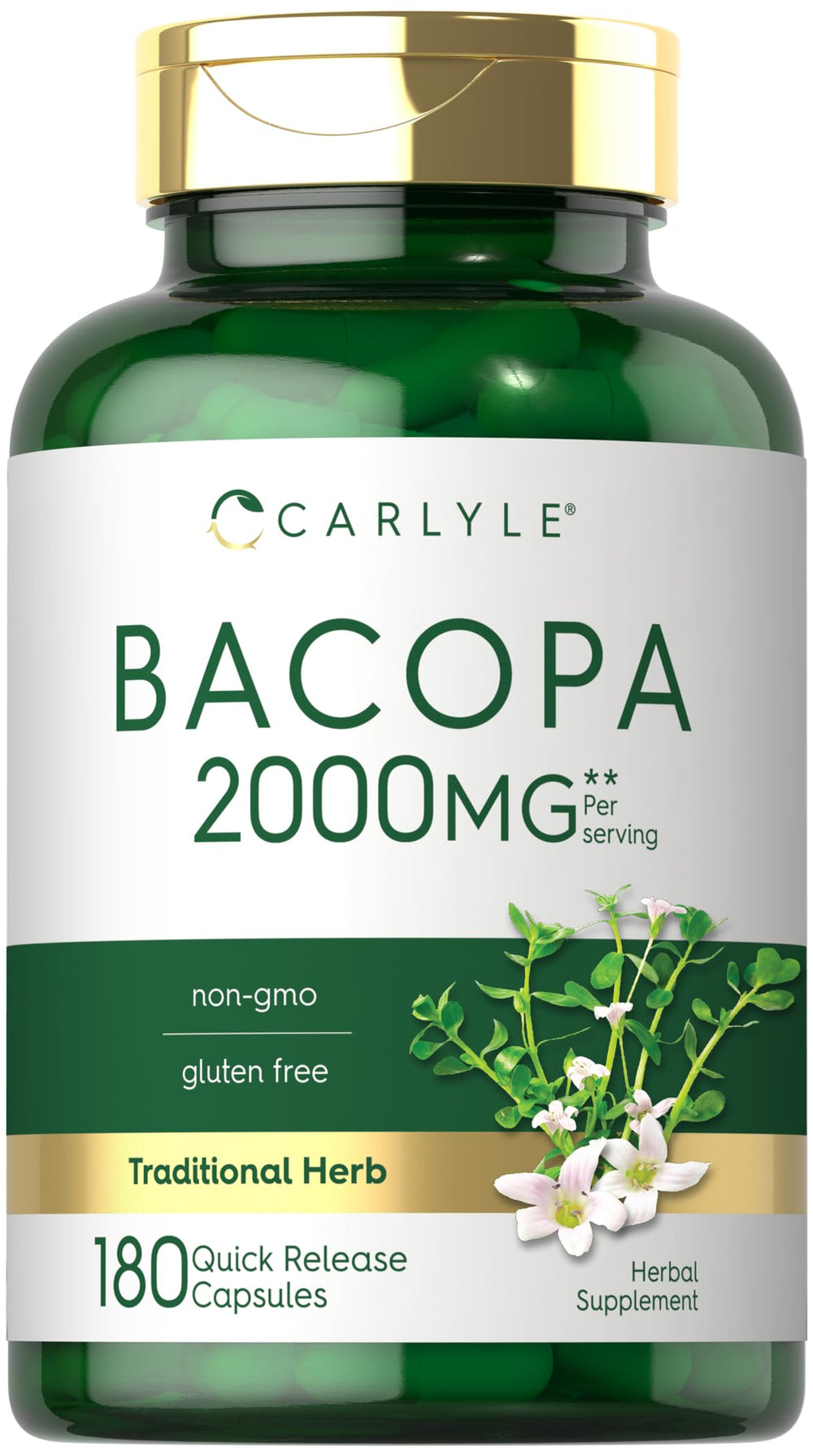 Carlyle Bacopa Monnieri capsules bottle ready for daily wellness routine
