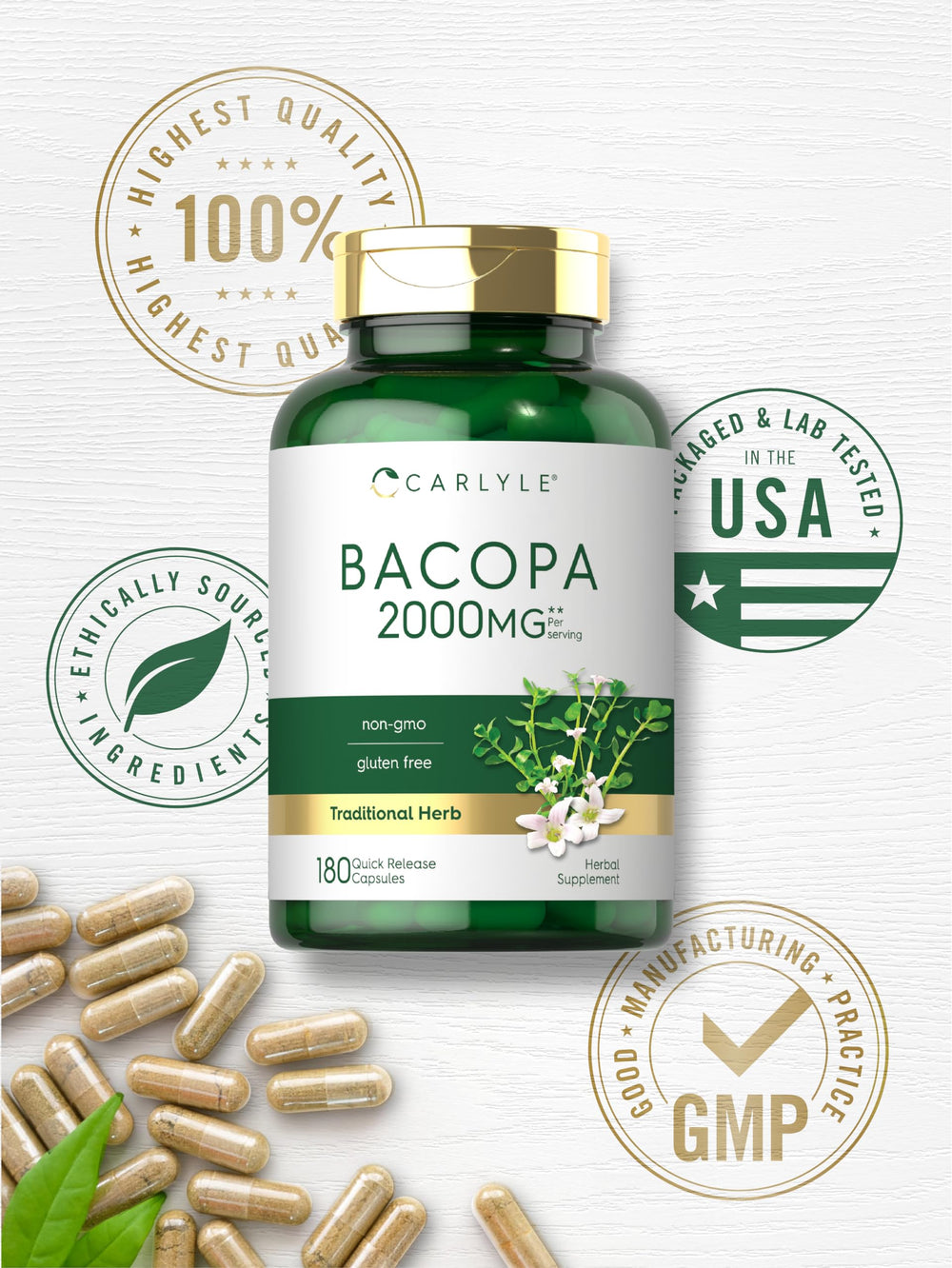 Carlyle Bacopa Monnieri capsules on hand for daily use