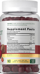 Carlyle Beet Root Gummies bottle-side view highlights gluten-free formula for everyday vitality.