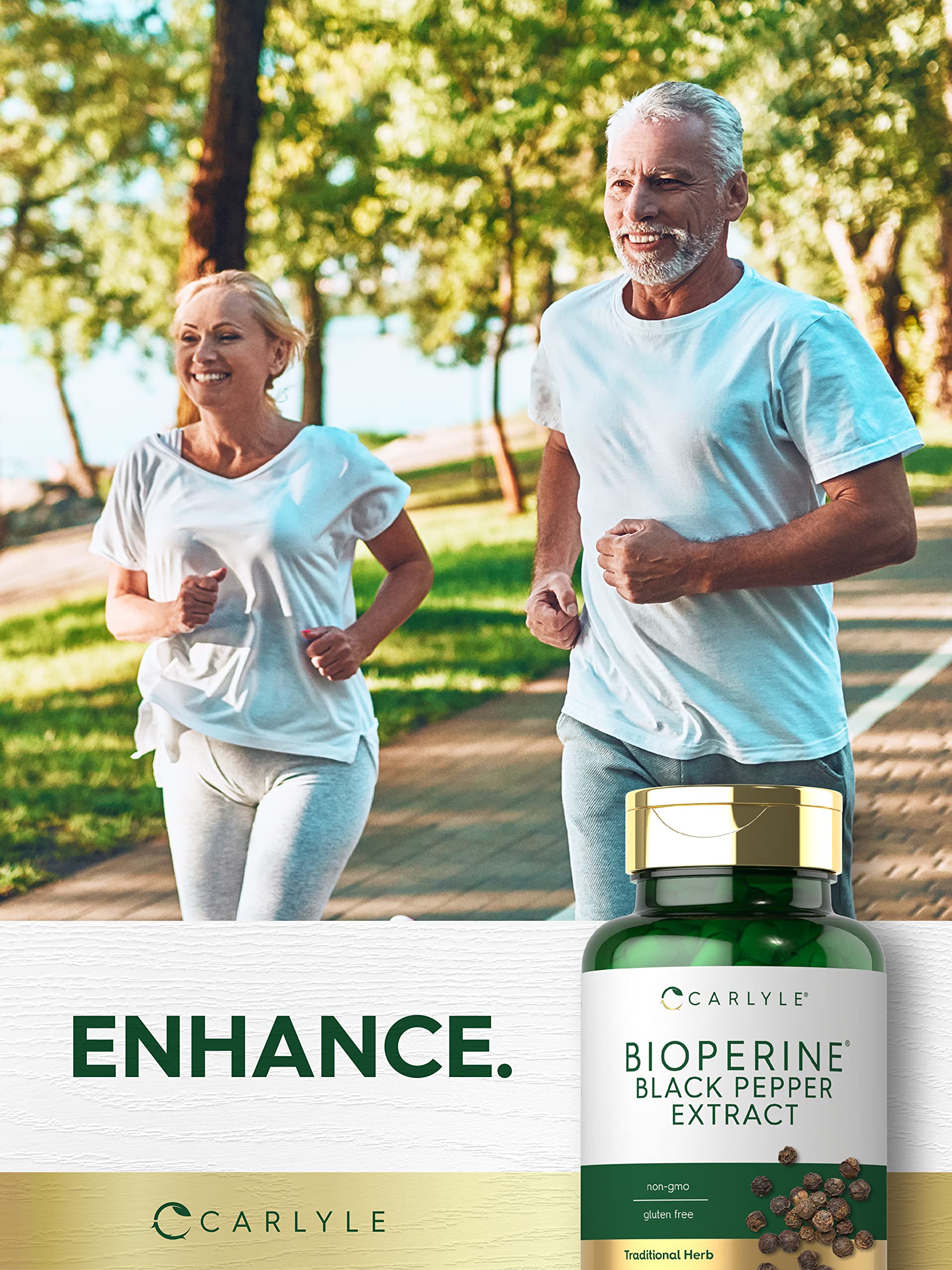 Carlyle Bioperine 120 capsules in bottle indicate longer-term use.
