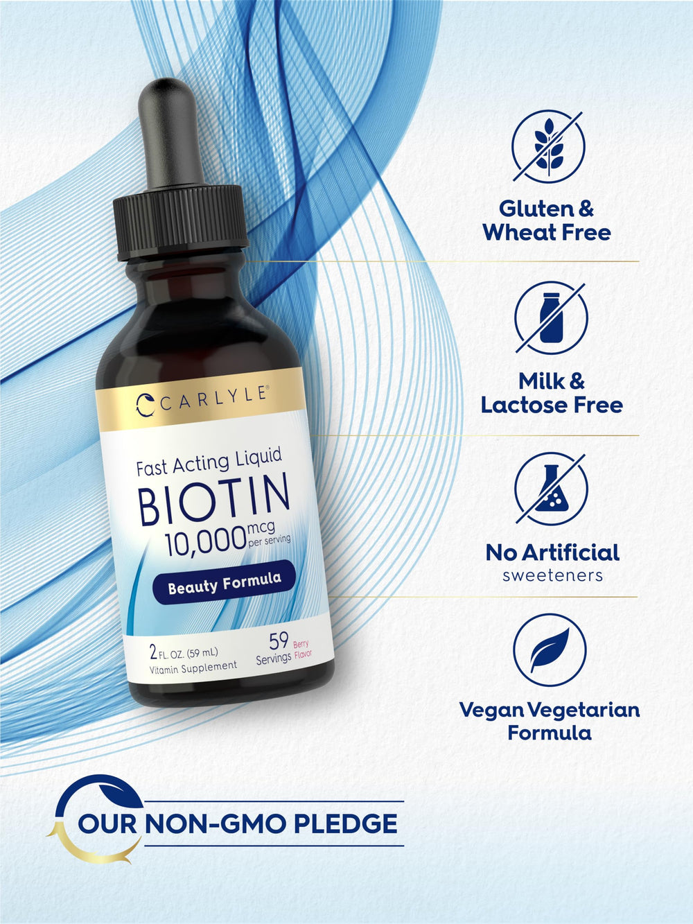 Gluten-free, non-GMO Carlyle biotin formula
