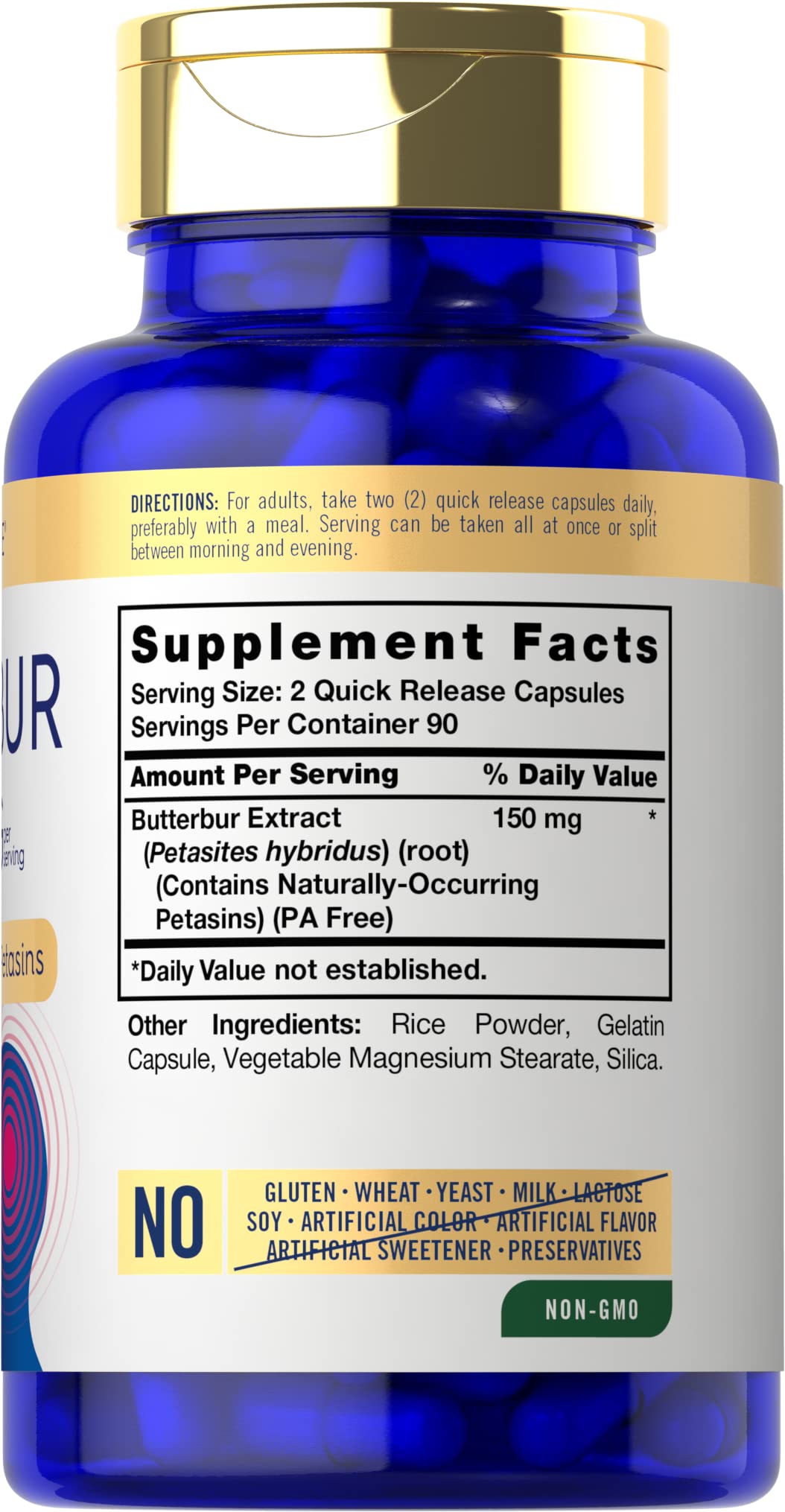 Carlyle Butterbur capsules lined up for easy daily neurological wellness.