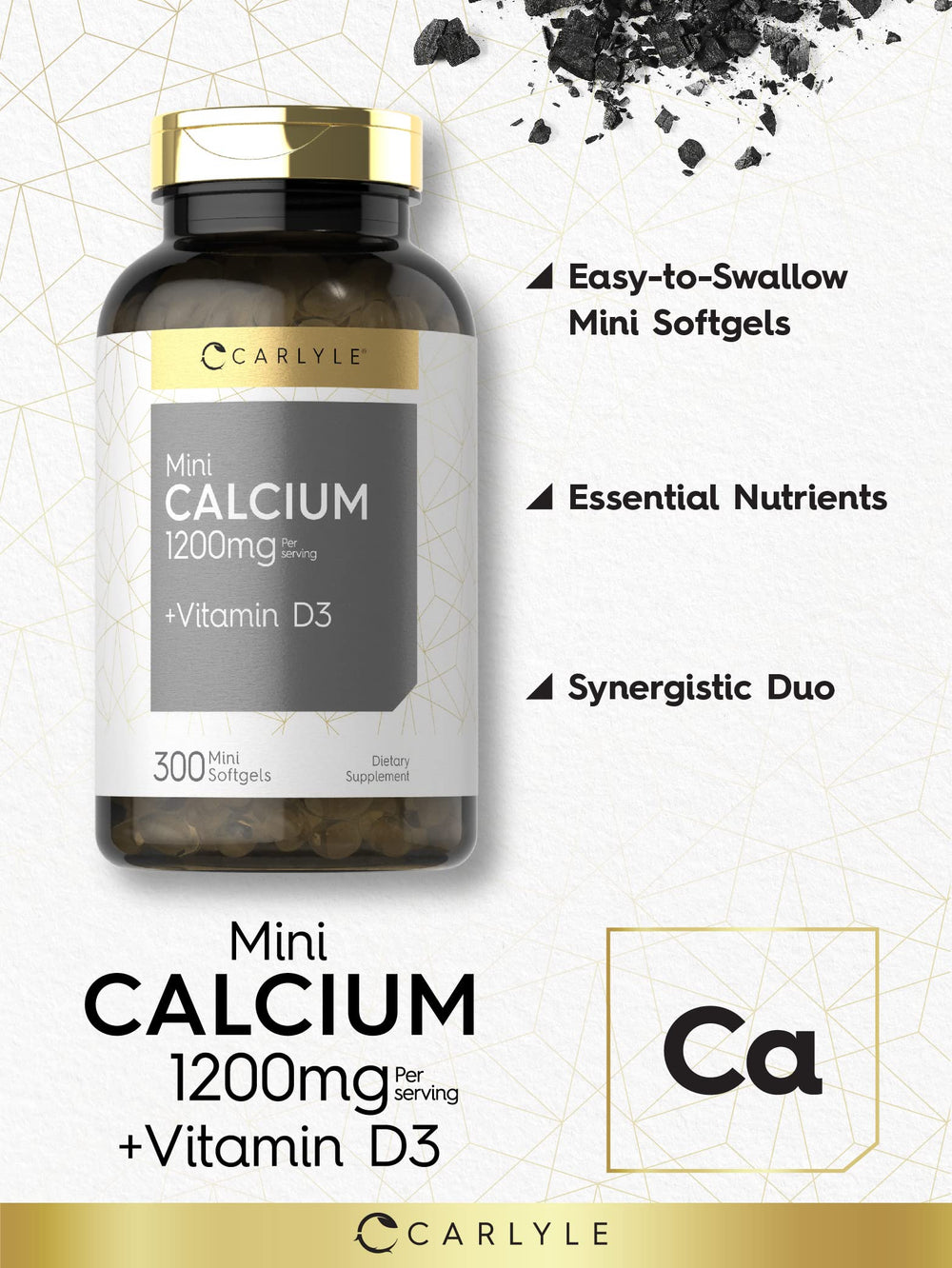 Carlyle Calcium 1200 mg daily-dose scene suggesting a simple daily routine.