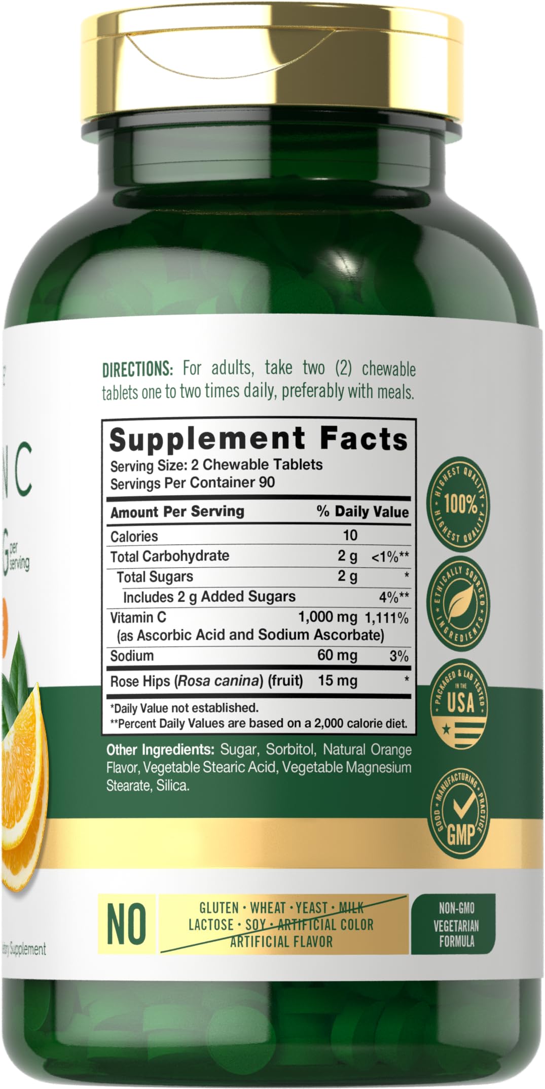 Carlyle Vitamin C chewables orange flavor close-up for a tasty daily dose
