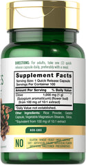 Carlyle Cloves Supplement bottle back reveals Non-GMO, gluten-free labeling