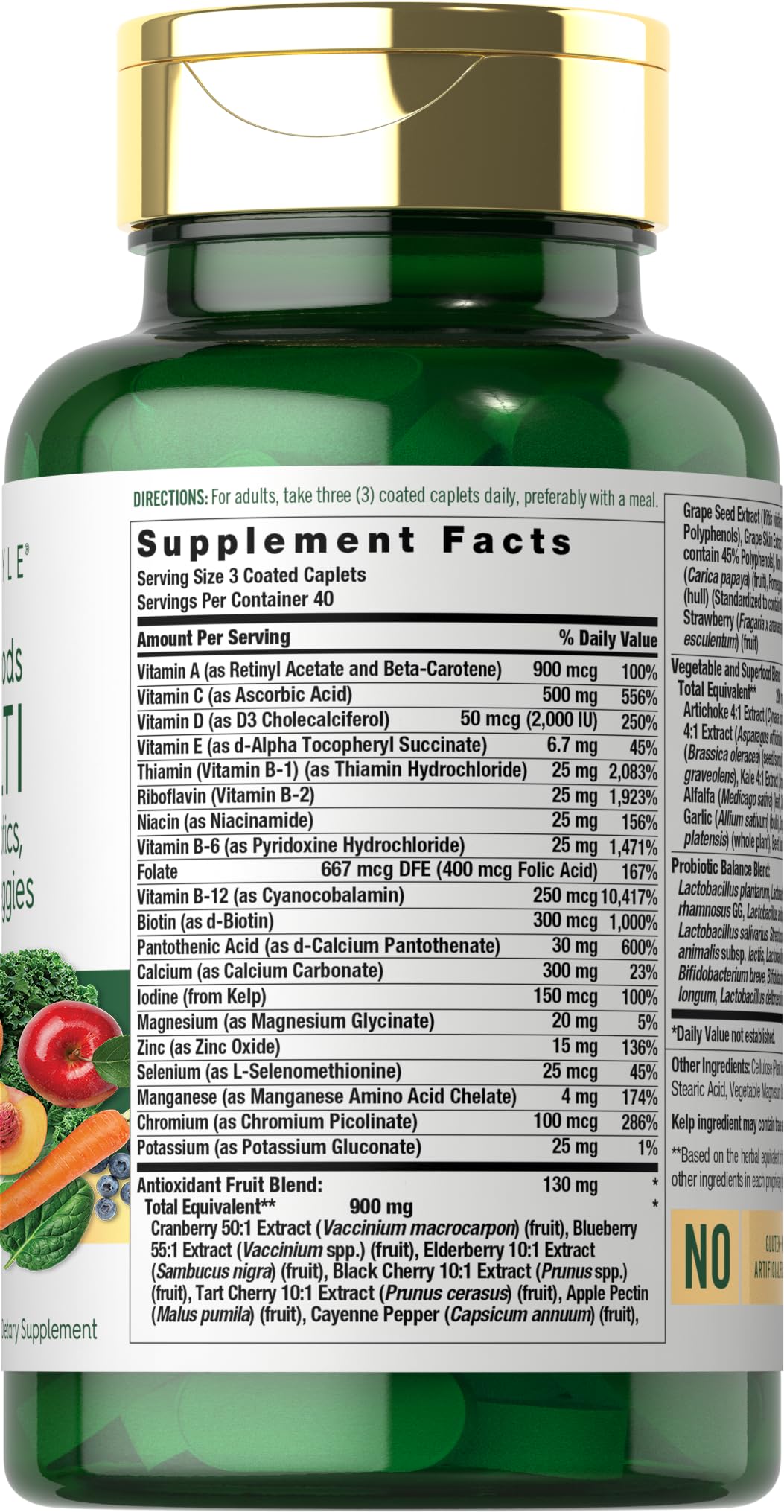 Close-up of coated caplets from Carlyle supplement for easy daily use