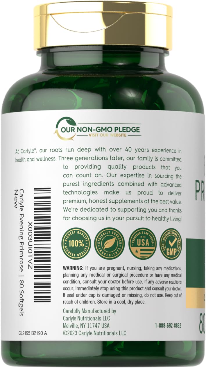 Carlyle cold-pressed softgel capsules, preserving natural oil quality.