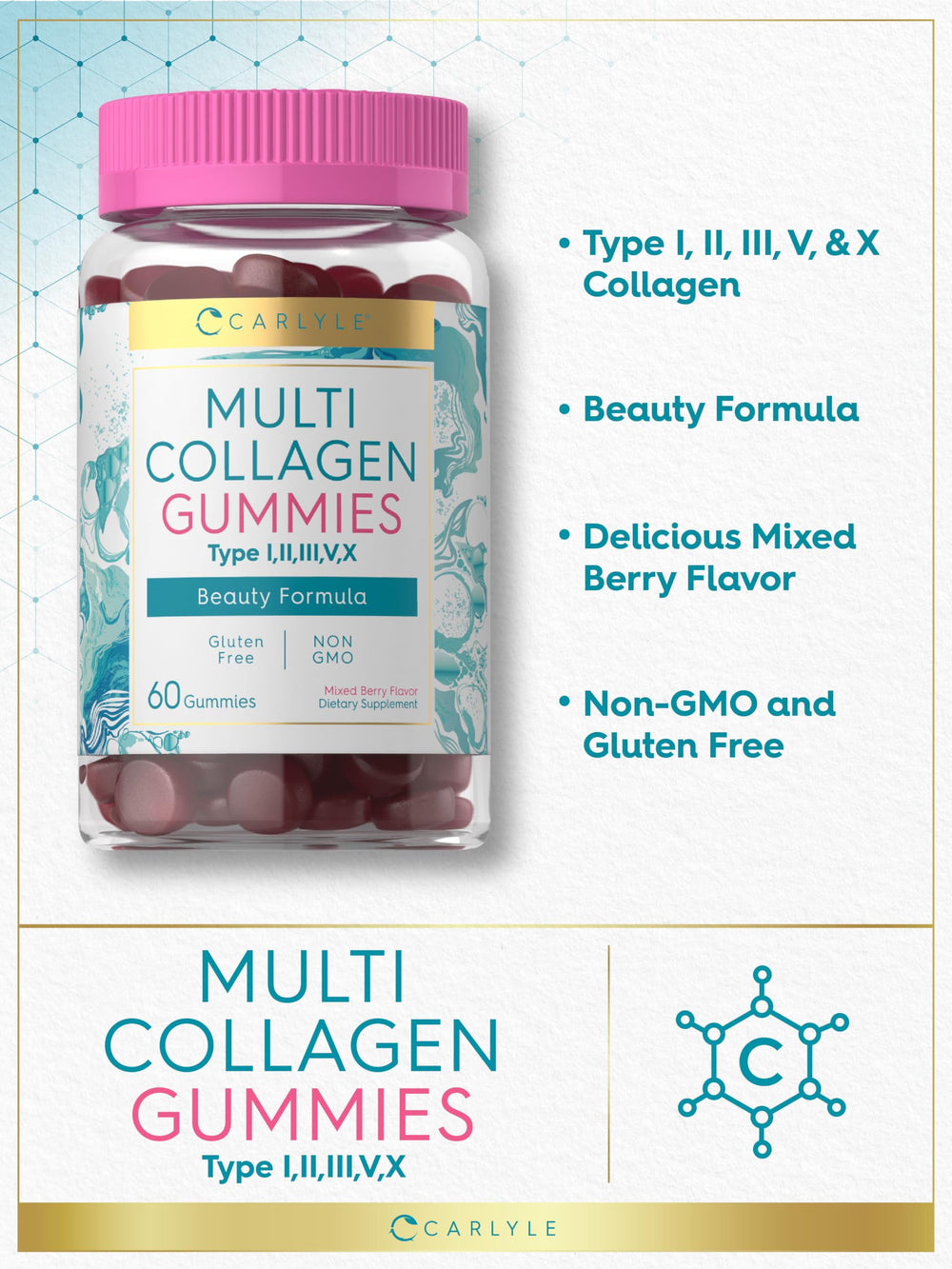 Carlyle Collagen Gummies packaging box on store display