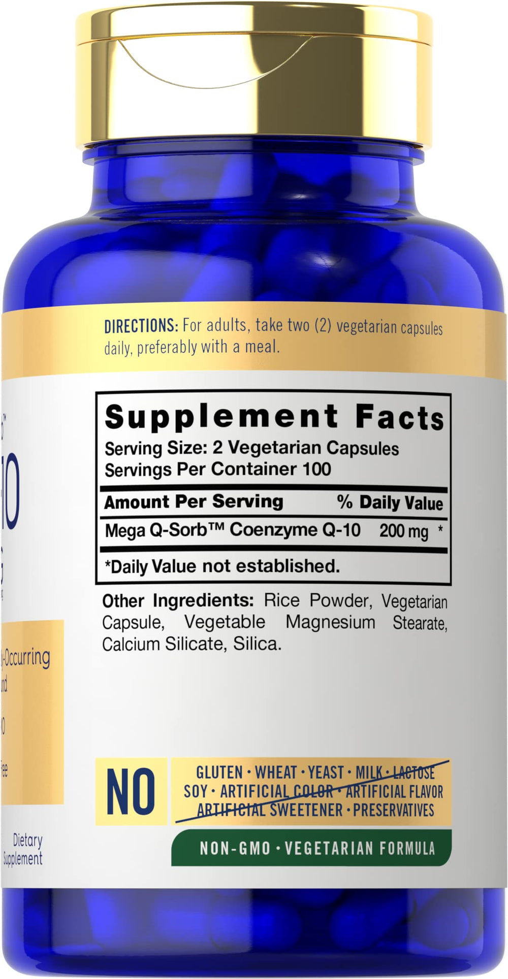 Carlyle CoQ10 200mg Mega Q-Sorb capsules ready for daily use